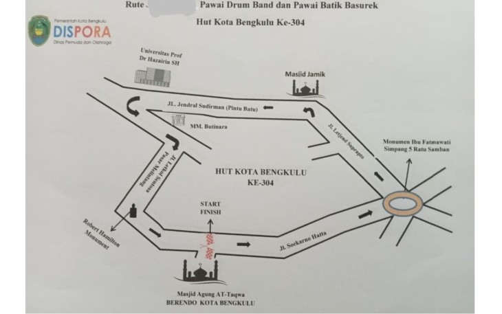 Rute Jalan Santai dan Karnaval Batik Besurek 