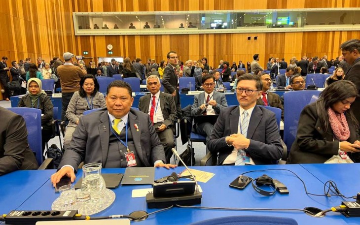 Kepala BNN RI Dr Petrus Reinhard Golose saat CND ke-66 di Wina Austria, Senin (13/3)