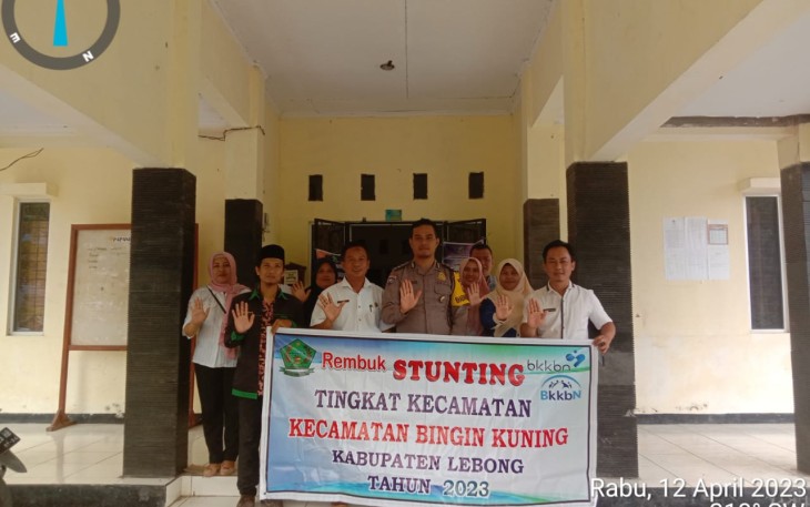Dukung Penurunan Stunting, Bhabinkamtibmas Hadiri Rembuk Stunting Tingkat Kecamatan Bingin Kuning