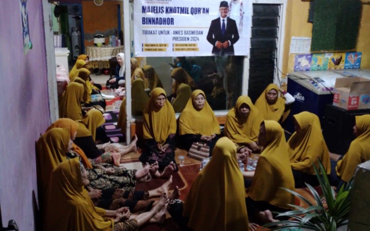 Warga di Krembangan tumplek blek mengaji dan mendoakan Anies Baswedan terpilih menjadi Presiden RI 2024