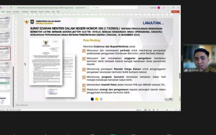 Rakor Program KBLBB secara darling di Jakarta, Senin (29/5)
