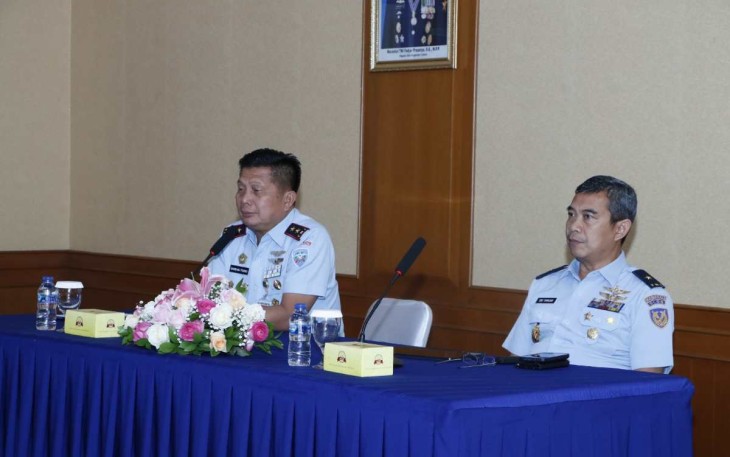 Dankoharmatau Marsda TNI Bambang Triono saat exit briefing, Kamis (20/7)