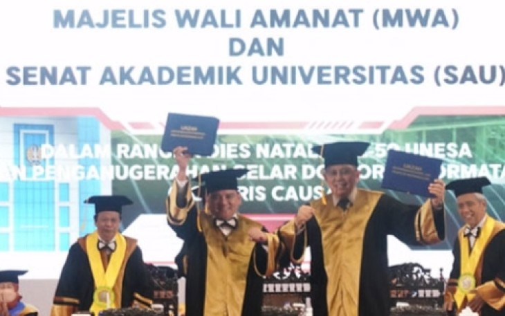 Penganugrahan Dr.HC Komjen Anang Revandoko dan Komjen Andap Budhi Revianto dari Unesa, Senin (14/8)
