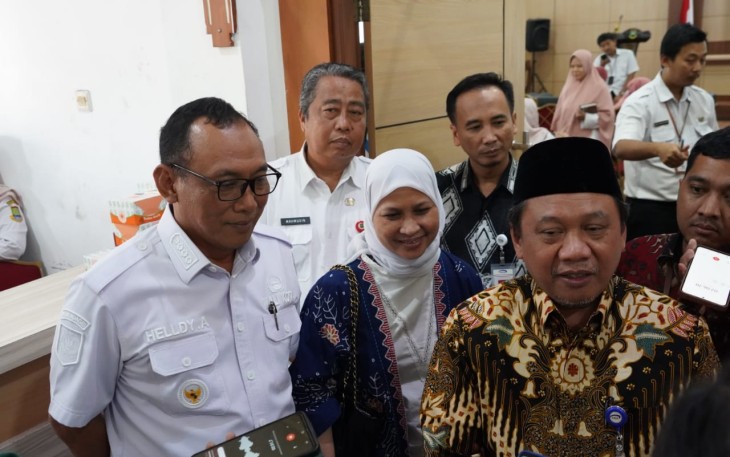 Deputi Kepala BPKP RI bidang PPKD Raden Suharto saat memberikan keterangan pers, Rabu (20/9)
