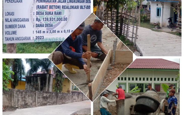 Pemdes Suka Rami Tingkatkan Jalan Lingkungan Desa 
