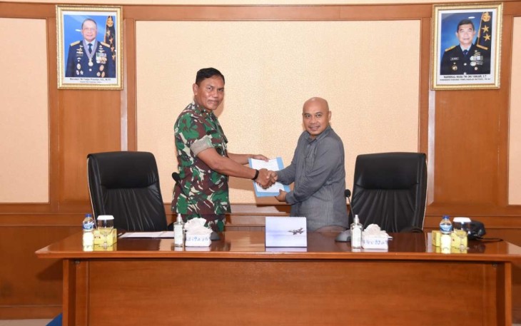 Wadan Koharmatau Marsma TNI Joseph Rizki Prabowo saat Exit Meeting Pemeriksaan Interim BPK RI, Jum'at (24/11)