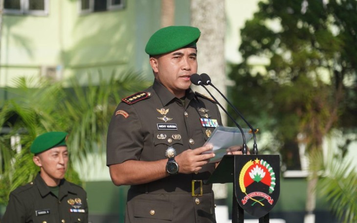 Danrem 071 Wijayakusuma Kolonel Czi Mohammad Andhy Kusuma saat membacakan amanat Kasad, Jum'at (15/12)