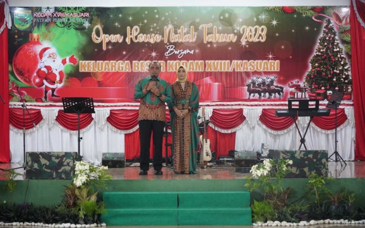 Pangdam XVIII Mayjen TNI Ilyas Alamsyah saat perayaan Natal 2023 