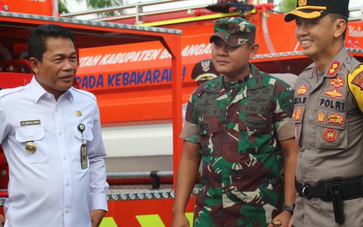 Dandim 1001/HSU-BLG Letkol Inf Dhuwi Hendradjaja saat apel siaga bencana, Rabu (27/12) 