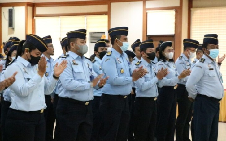Apel pagi 2023 jajaran Kanwil Kemenkumham Bali, Senin (2/1)