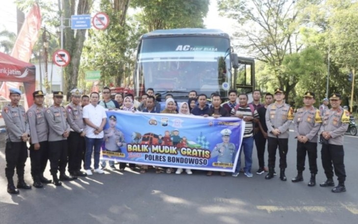 Mudik gratis bersama Polres Bondowoso 