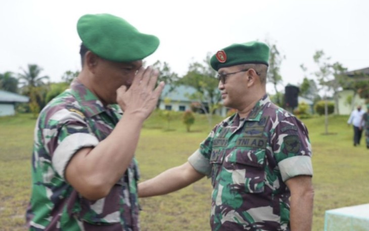 Kasrem 121/Abw Kolonel Inf Soelistyo Bawono saat halal bi halal, Selasa (2/5)
