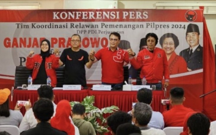 Deklarasi Tim Koordinasi Relawan Pemenangan Pilpres PDI Perjuangan di jalan Diponegoro No 72 Jakarta Pusat, Jum'at (12/5)