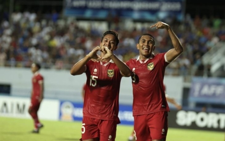 Timnas Indonesia U-23 saat berlaga di babak semifinal melawan Thailand, Kamis (24/8)