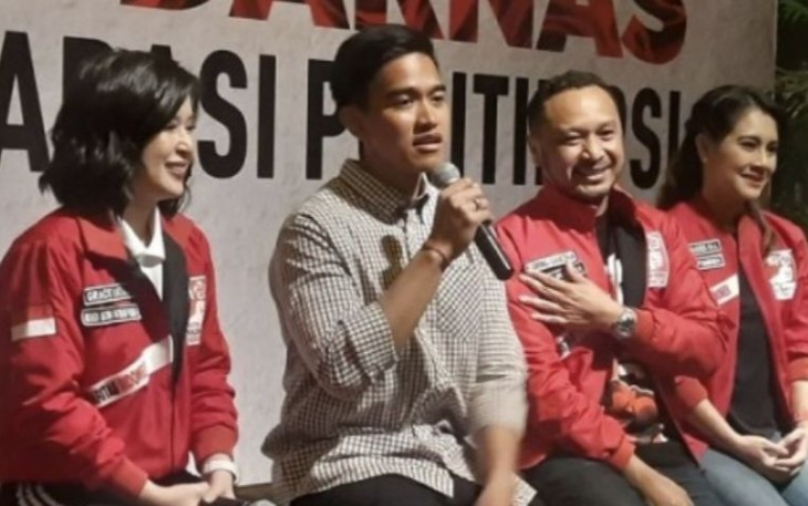 Ketua Umum PSI Kaesang Pangarep usai acara Kopi Darat Nasional, Deklarasi Politik PSI di Djakarta Theater, Jakarta, Senin (25/9/23)