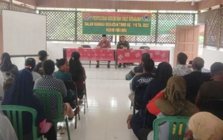 Penyuluhan kerukunan beragama warga di lokasi TMMD 