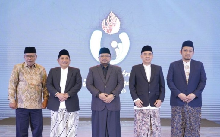Menag Yaqut Cholil Qoumas merilis loga dan tema Hari Santri 2023, Jumat (6/10/2023)