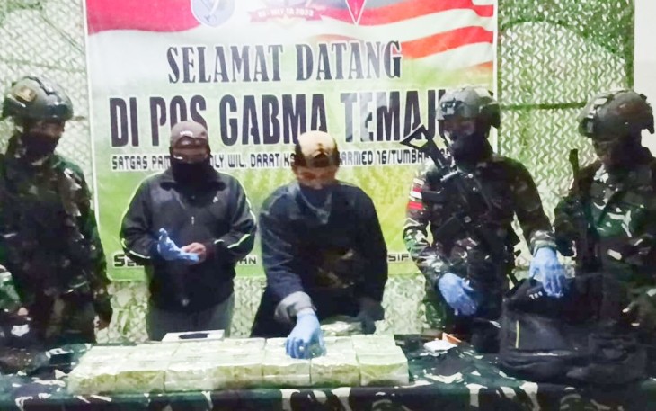 Satgas Pamtas RI-MLY Yonarmed 16/TK Gagalkan Penyelundupan Narkotika 