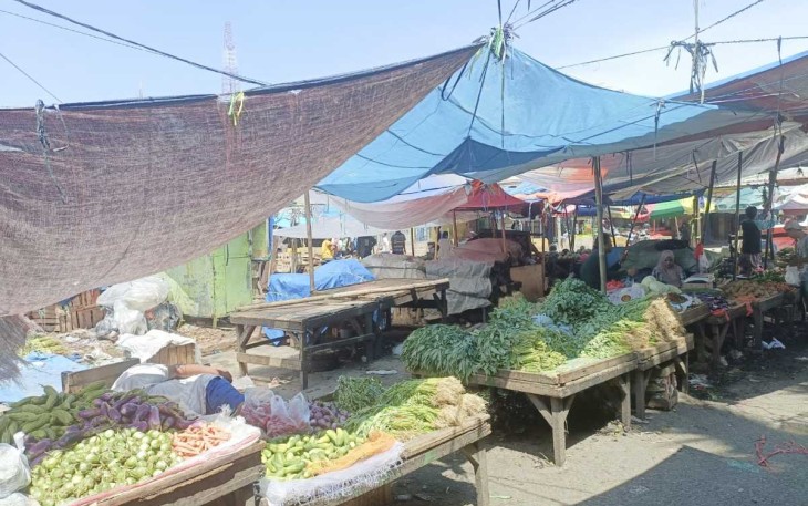 Lapak pedagang pasar Cikarang Kabupaten Bekasi, Rabu (29/11)