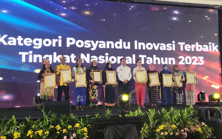 Kepala BSKDN Kemendagri Yusharto Huntoyungo pada Malam Penganugerahan Jambore Kader Posyandu Tingkat Nasional Tahun 2023.
