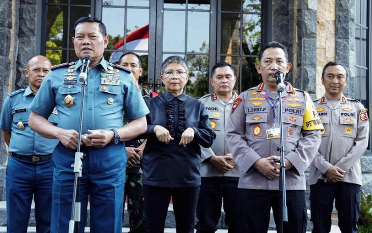Panglima TNI bersama Kapolri saat konferensi pers, Kamis (7/9/2023).