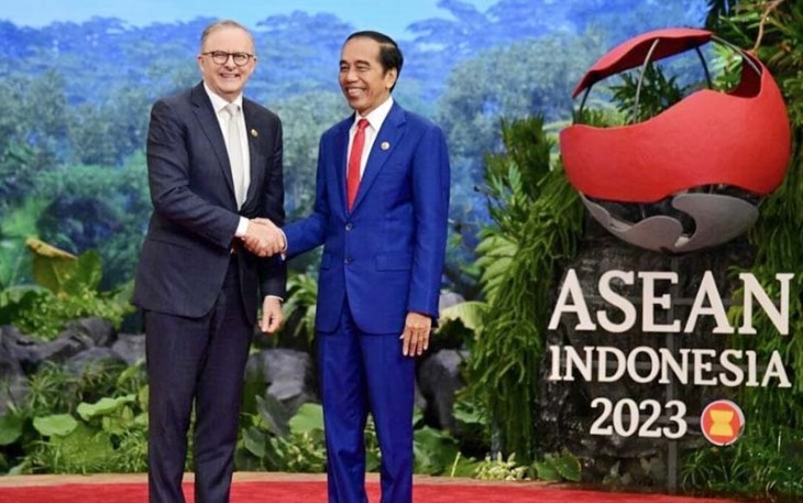 Presiden Jokowi saat mengadakan pertemuan bilateral dengan Perdana Menteri (PM) Australia, Anthony Albanese, di sela-sela KTT ke-43 ASEAN yang digelar di JCC, Jakarta, pada Kamis, 7 September 2023.