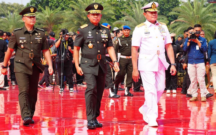 Jenderal TNI Agus Subiyanto dan Laksamana TNI Yudo Margono seusai sertijab, Rabu (22/11/2023). 