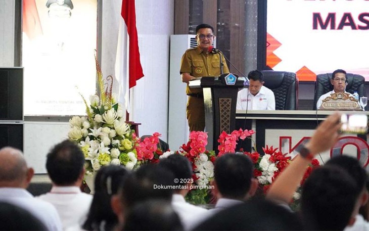 Walikota Bitung saat memberikan sambutannya
