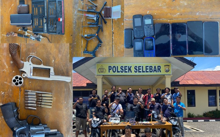 Terduga pelaku dan barang bukti