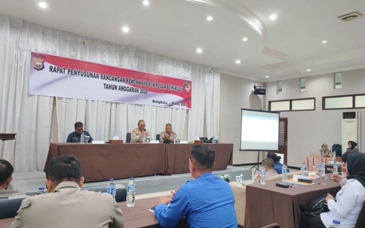 Polres Lebong Ikuti Rapat Penyusunan Rancangan Kerja Polda Bengkulu TA 2024