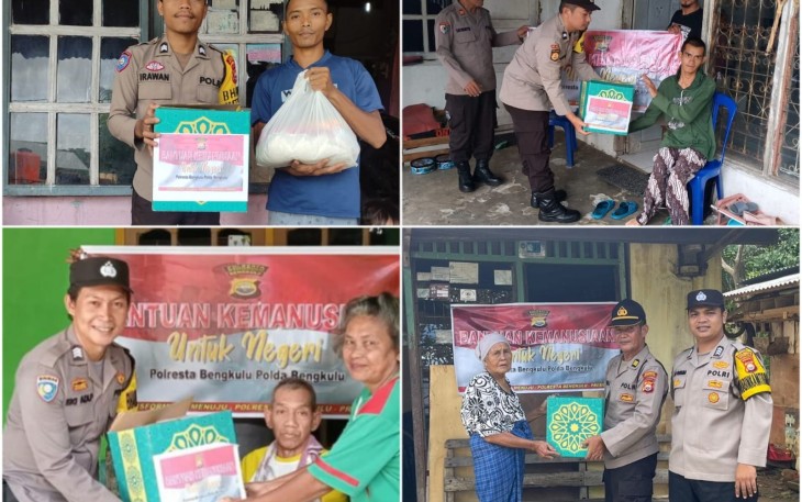 4 Polsek Polresta Bengkulu Kembali Distribusikan Bansos ke Warga yang Membutuhkan