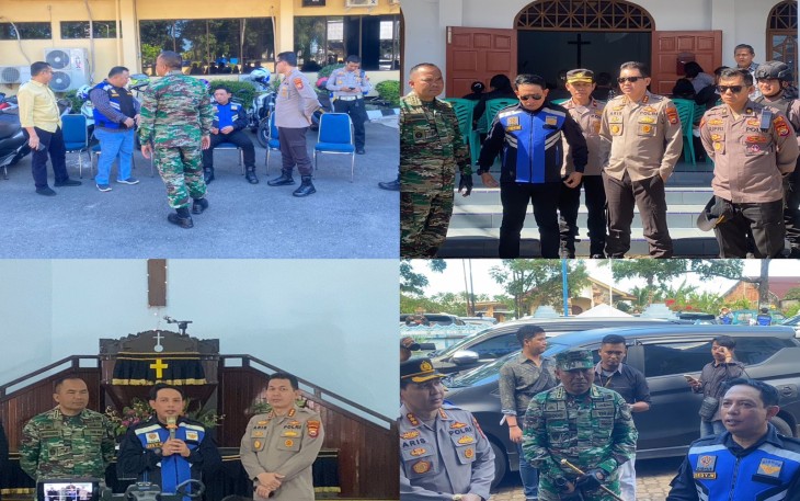 Bersama Forkopimda, Polresta Bengkulu Patroli ke Gereja- Gereja dan Pasar Panorama