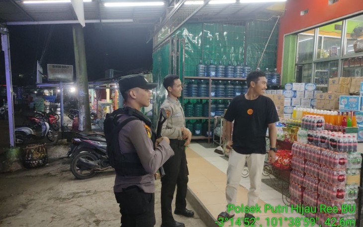 Polsek Putri Hijau Patroli Malam, Cegah Terjadinya Tindak Kriminalitas