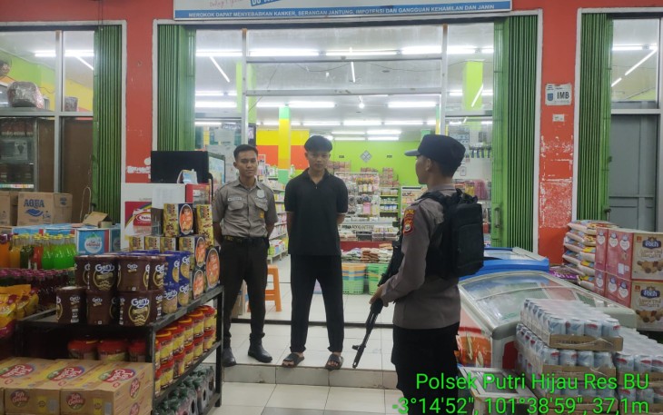 Cegah Gangguan Kamtibmas di Bulan Ramadan, Polsek Putri Hijau Rutin Melaksanakan Patroli Malam 