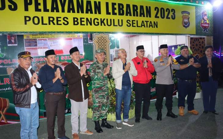 Kapolres Bengkulu Selatan  Bersama Forkopimda Cek Pos Pam Ops Ketupat Nala  