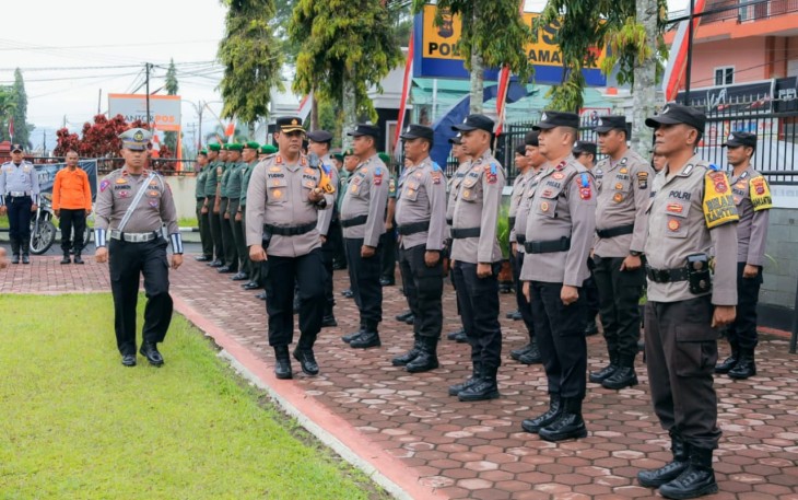 Kapolres Pasaman AKBP. Yudho Huntoro, SIK., MIK pimpin Apel Gelar Pasukan Operasi Zebra Singgalang 2023