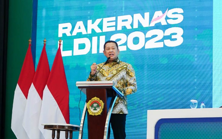 Bamsoet dalam Rakernas LDII Tahun 2023, di Jakarta, Selasa (7/11/23).