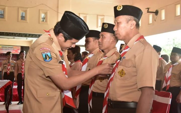Wakil Bupati Trenggalek, Syah Muhamad Natanegara, saat Melantik Kwaran Pule, Jum'at (16/6/2023)