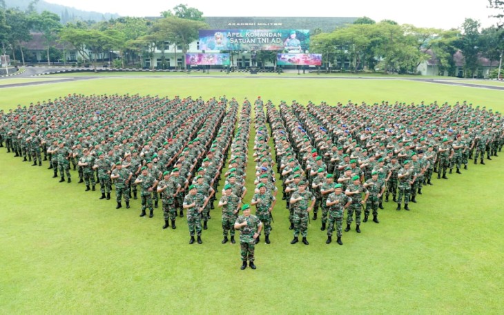 Apel Dansat TNI AD di Akademi Militer (Akmil), Magelang, Kamis (9/3/2023).