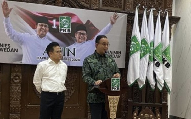 Anies di Kantor DPP PKB, Jakarta Pusat, Senin (11/9/23).
