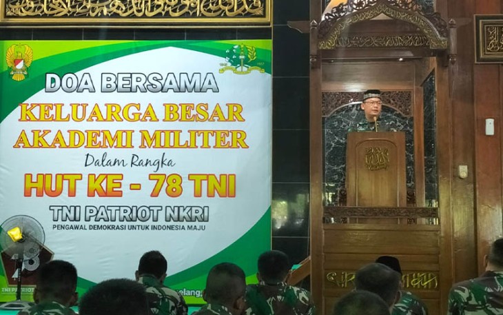 Akademi Militer saat Gelar Doa Bersama dalam Rangka HUT KE-78 TNI
