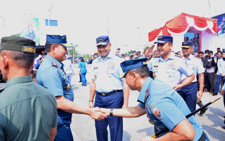 Danlantamal V Ikut Dampingi Panglima TNI Resmikan Monumen Pesawat Tempur Hawk 200 di Madiun