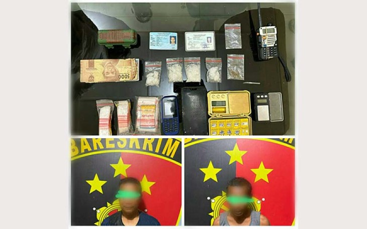 Tersangka dan barang bukti saat diamankan