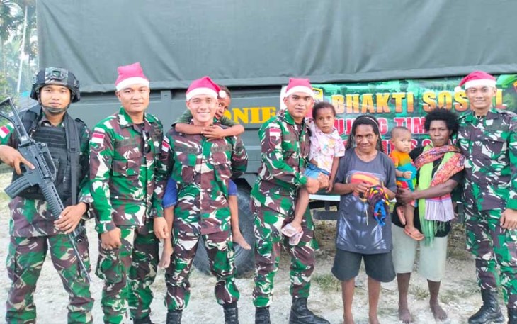 Satgas Yonif 122/TS Bangun Toleransi Antar Umat Beragama di Perbatasan Papua