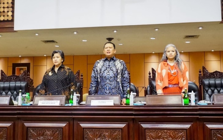 Bamsoet dalam Sosialisasi Empat Pilar MPR RI memperingati Zero Discrimination Day dan International Women’s Day, di Gedung Nusantara V MPR RI, Jakarta, Rabu (15/3/23).