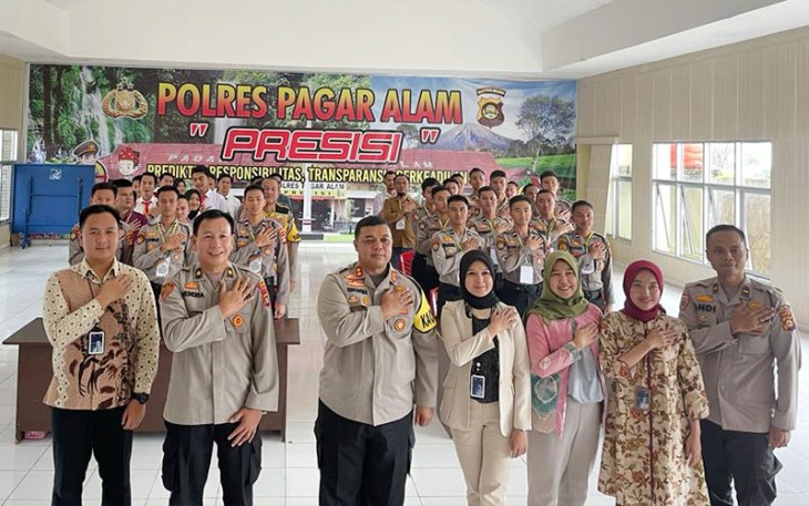 Polres Pagar Alam saat Gelar Pelatihan Keterampilan dan Etika Pelayan Publik