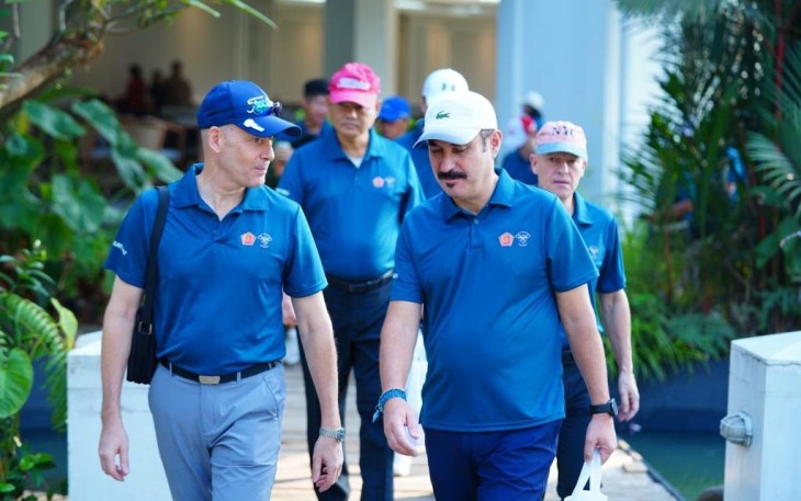 Olahraga Golf bersama dengan para Atase Pertahanan negara sahabat, bertempat di Riverside Golf, Cimanggis, Jawa Barat, Jumat (22/09/2023).