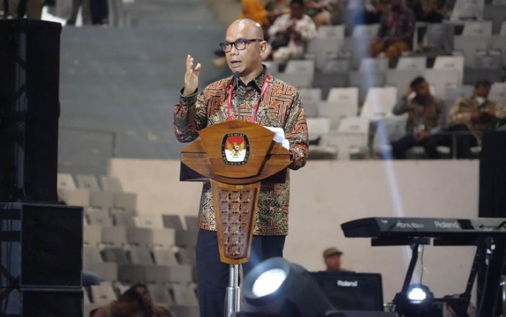 JAM-Intelijen Prof. Dr. Reda Manthovani saat memberikan materi pada Rapat Konsolidasi Nasional Komisi Pemilihan Umum Republik Indonesia (KPU RI) Tahun 2023 dalam rangka kesiapan Pemilihan Umum (Pemilu) Tahun 2024, Sabtu 30 Desember 2023 bertempat di Istora Senayan Gelora Bung Karno, Jakarta.