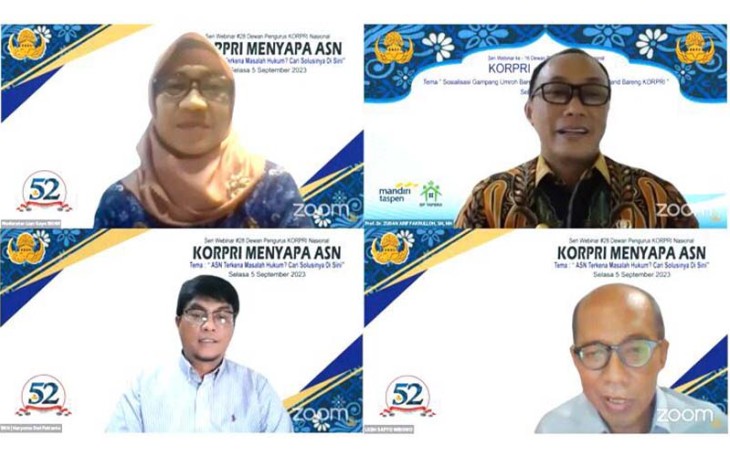 Seri Webinar KORPRI menyapa ASN, Selasa (5/9/2023). 