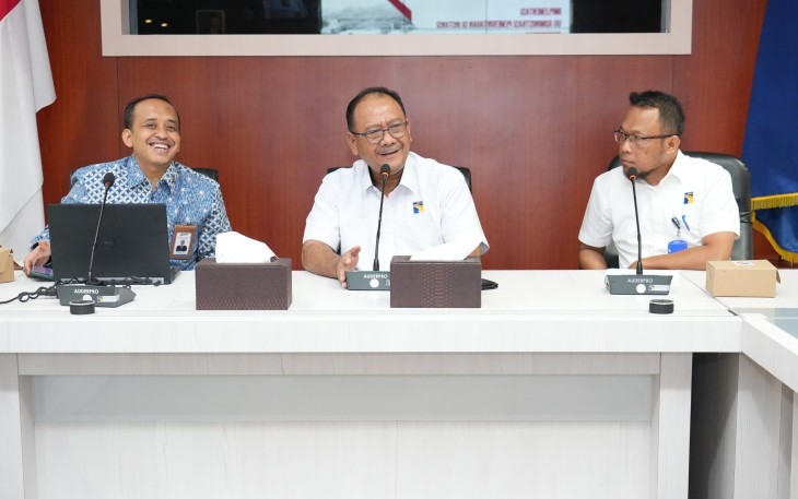 Pemaparan implementasi Undang-Undang (UU) Administrasi Pemerintahan yang berlangsung di Ruang Rapat Marketing Centre, Selasa (15/8/2023).